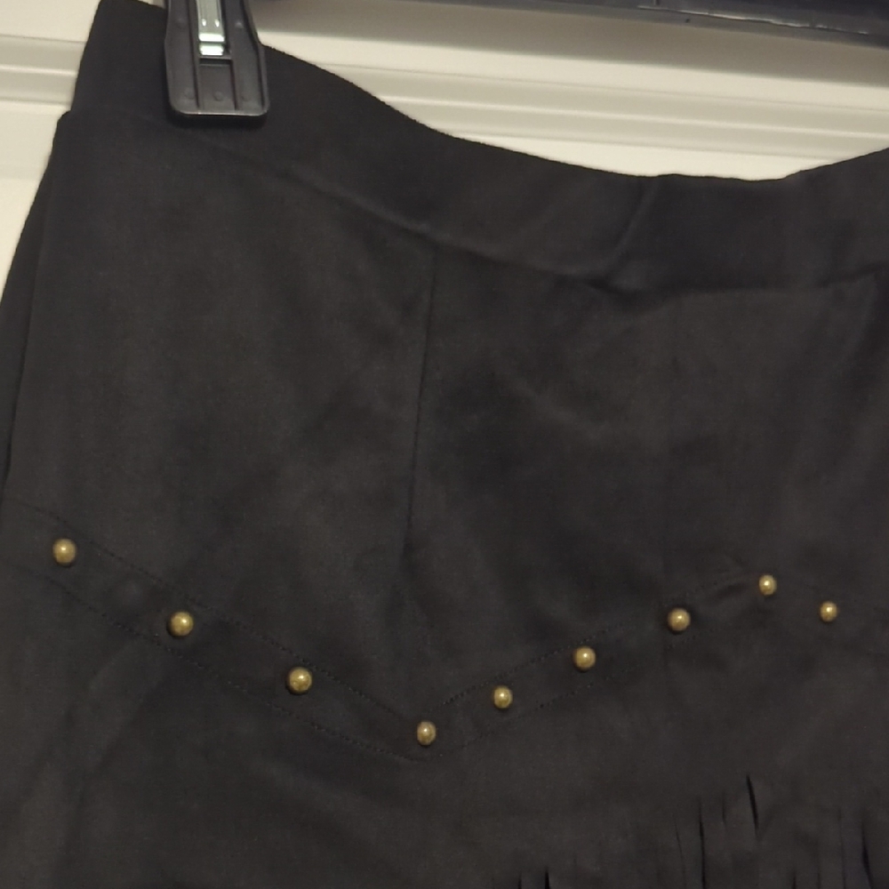 Black Fringe Skirt - Picture 2 of 6